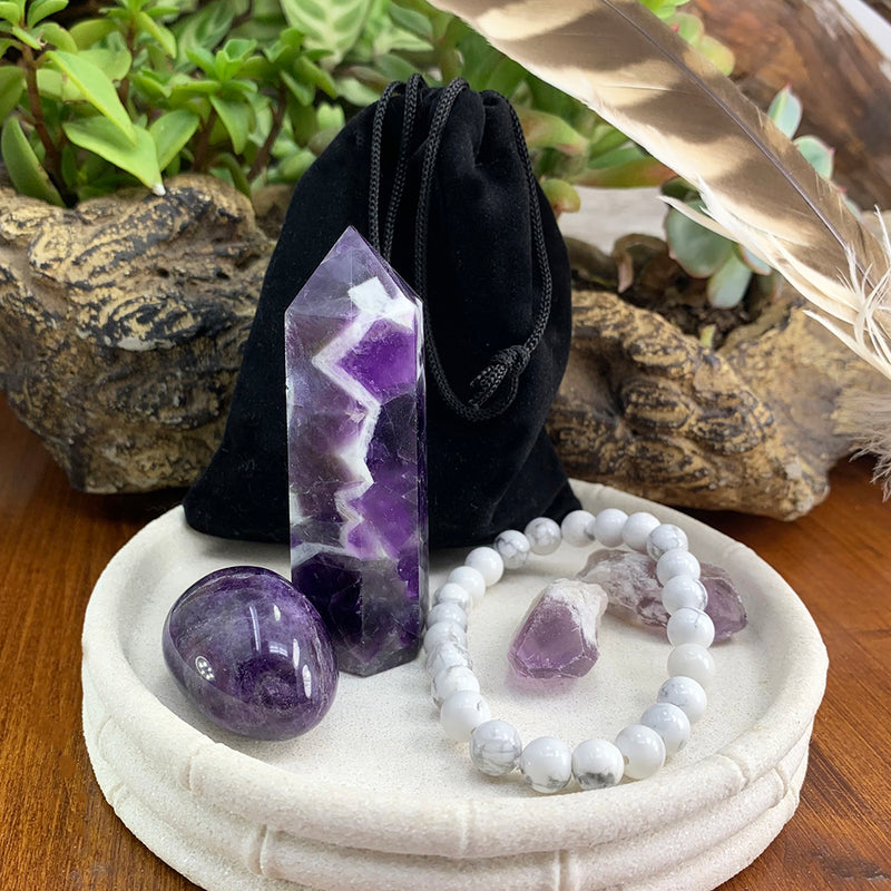 FREE GIVEAWAY!  Dream Amethyst Calming Crystal Set - (Just Pay Cost of Shipping)